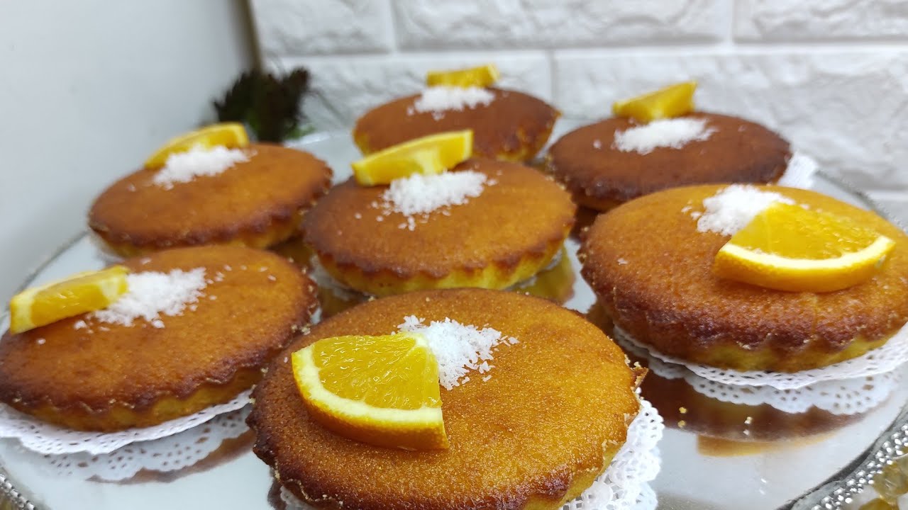 بسبوسة بالبرتقال وجوز الهند