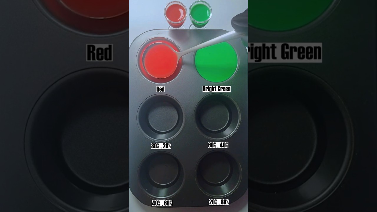 Red + Bright Green Color mixing 😍 