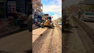 Base course grading and compacting #motorgrader #rolling #roadconstruction #shorts