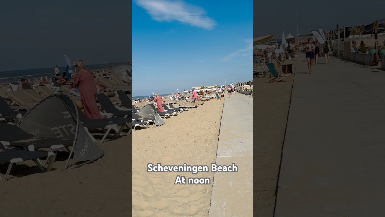 Scheveningen beach at noon  is calm and not so crowded yet 