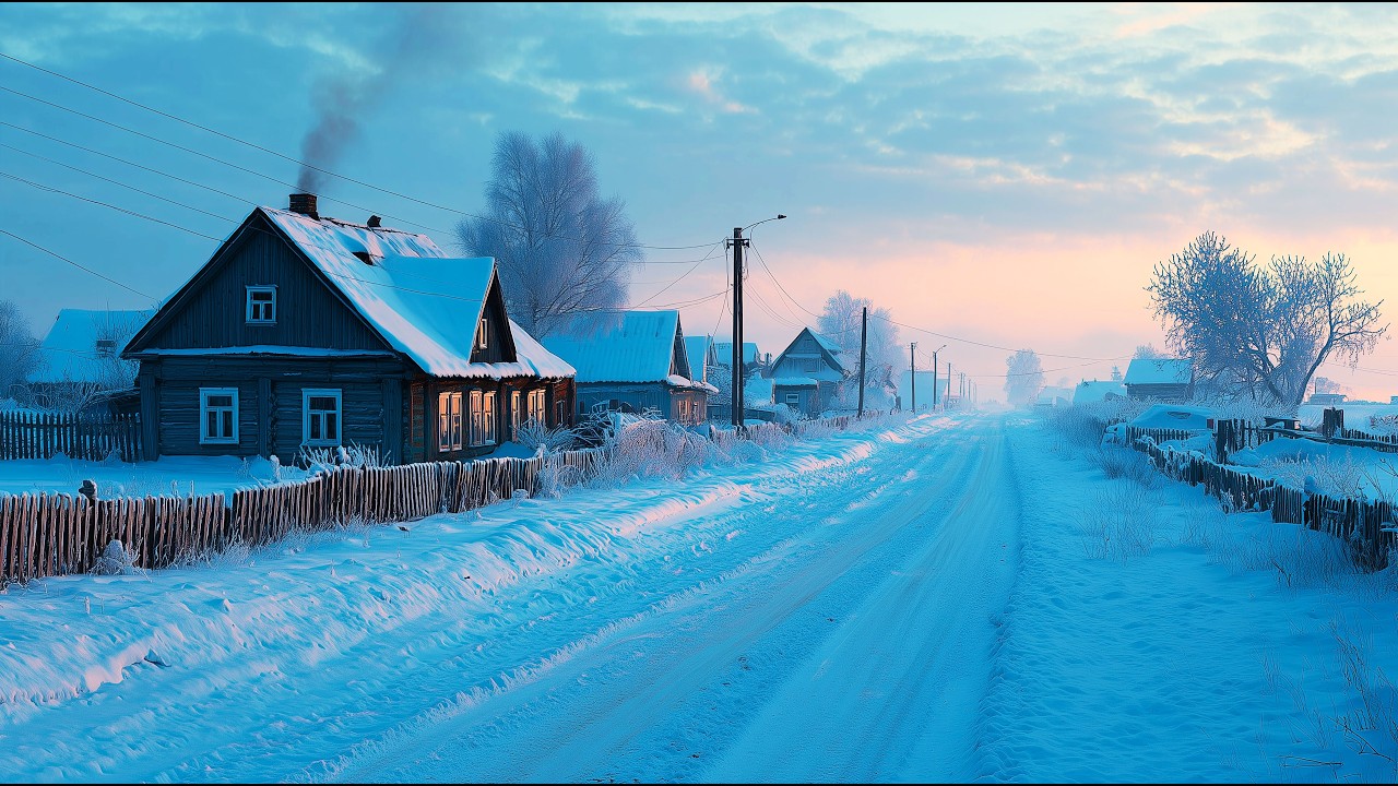 Утренний дым над деревней | Уютный зимний день под атмосферную фортепианную музыку