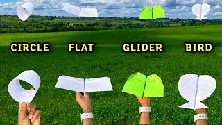 best 4 flying paper circle plane, 4 top flying glider,  how to make 4 paper bird,  best 4 flying toy