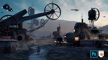 Creating Fallout inspired environment art in Blender and Photoshop - Timelapse