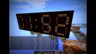 Minecraft compact 7 segment display digital clock, stoppable+reset-able, original by codecrafted