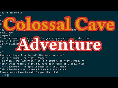 Colossal Cave Adventure from bsdgames, textual adventure game