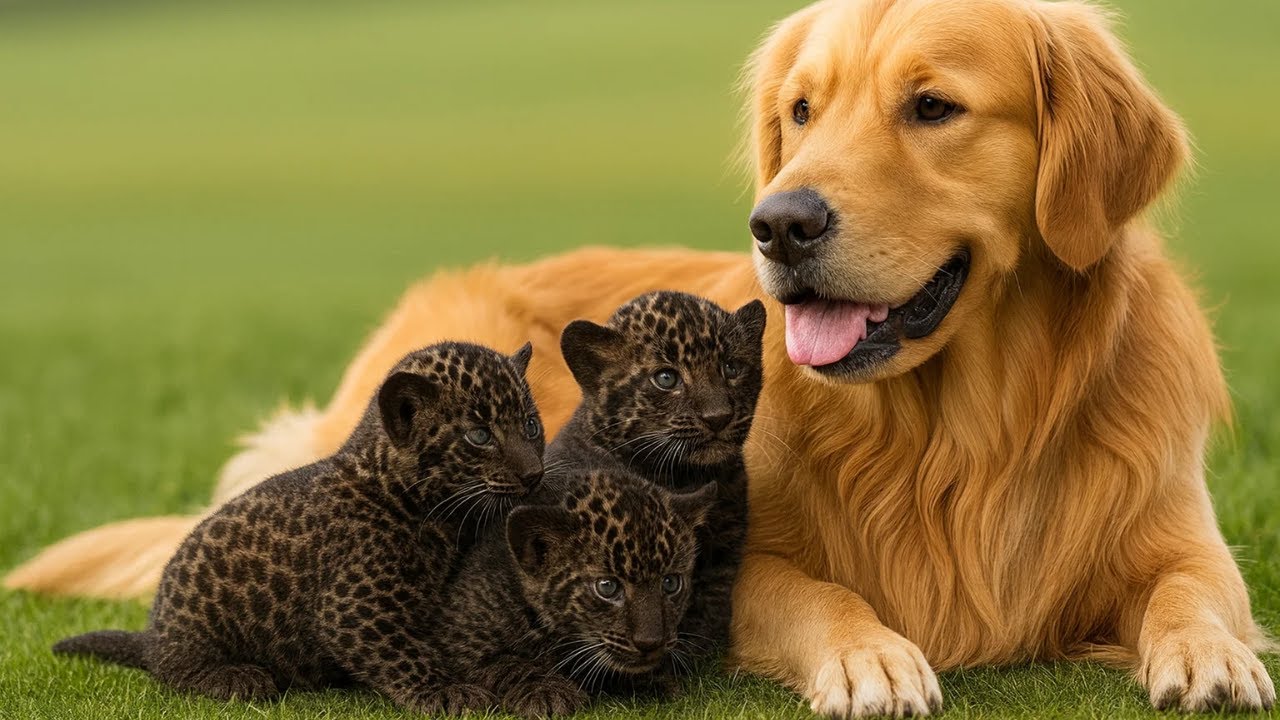 После смерти матери собака вырастила трех детенышей черной пантеры, но когда они выросли, случило...