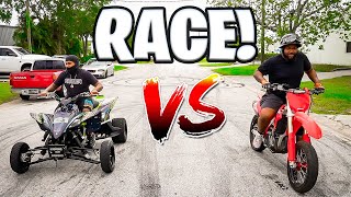 Street Race: Dirtbike vs Quad | Braap Vlogs