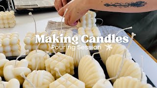 Making decorative soy candles | Fixing sink holes + sea shell candles tips | large wholesale order