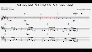 SİGARAMIN DUMANINA SARSAM--E--(Play Along)--:Guitar,Flute,Violin,Keyboard,Melodica. Resimi