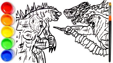 How to Draw Godzilla x Kong vs Shimo x Skar King | Godzilla x Kong: The New Empire |Skar King, Shimo