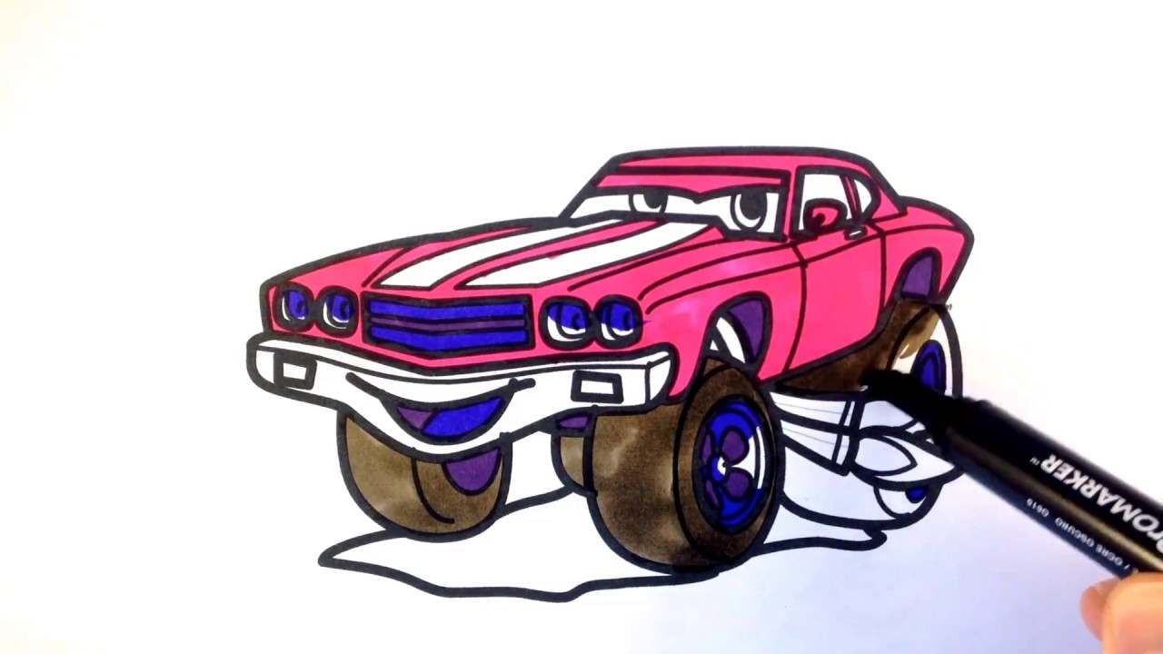 Download How to draw a car. 70 Chevy Chevelle SS cartoon drag ...