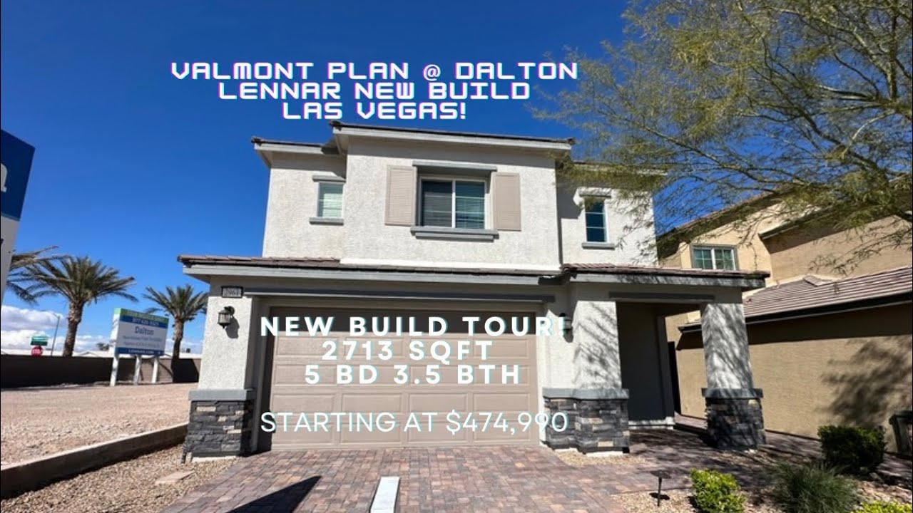Valmont Plan at Dalton in Northeast Las Vegas. New build home tour