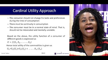 ECON 311: Session 1 - Consumer Behaviour Cardinal Utility Approach