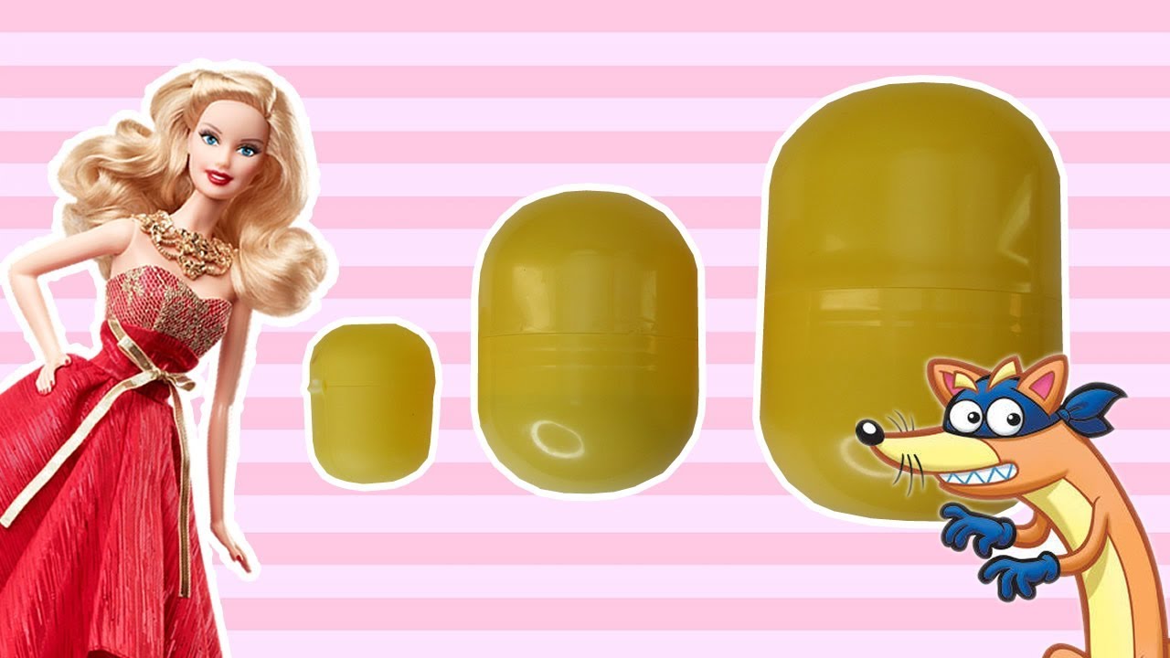 Learn Sizes with Surprise Eggs For Girls Barbie Cat Swiper Dora The Explorer