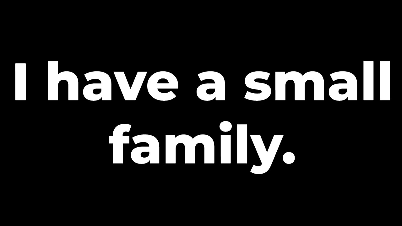“I have a small family.”/“I come from a small family.”
