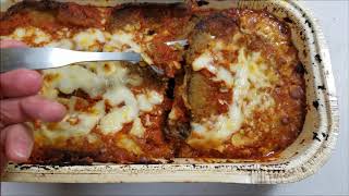 ... freshly sliced eggplant lightly breaded then smothered in
vine-ripened tomato sauce and three cheeses. family size 2-pa...