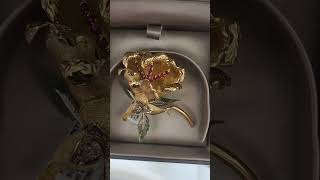 Rubies & Diamonds Gold  Brooch 1980's $7000