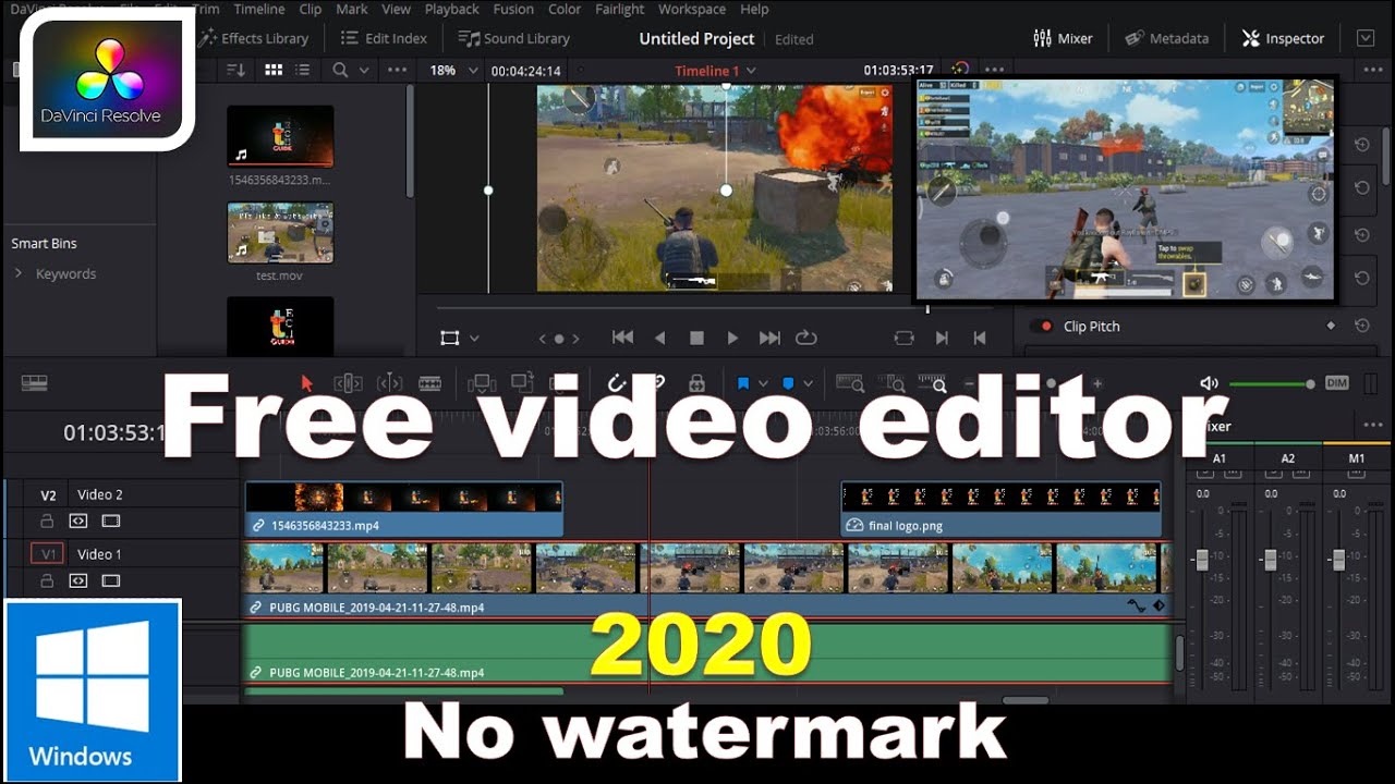 blackmagic davinci resolve free editing software no watermark