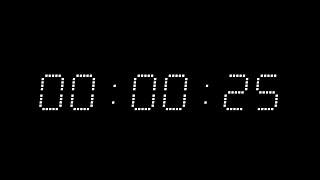 White neon timer 25 seconds countdown