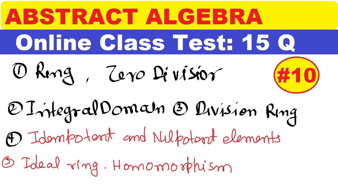 #10 Abstract Algebra online test | 15 Important question | hard problem of abstract algebra