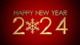 Happy New Year 2024 golden text with snowflake stock footage stock Cinefootage