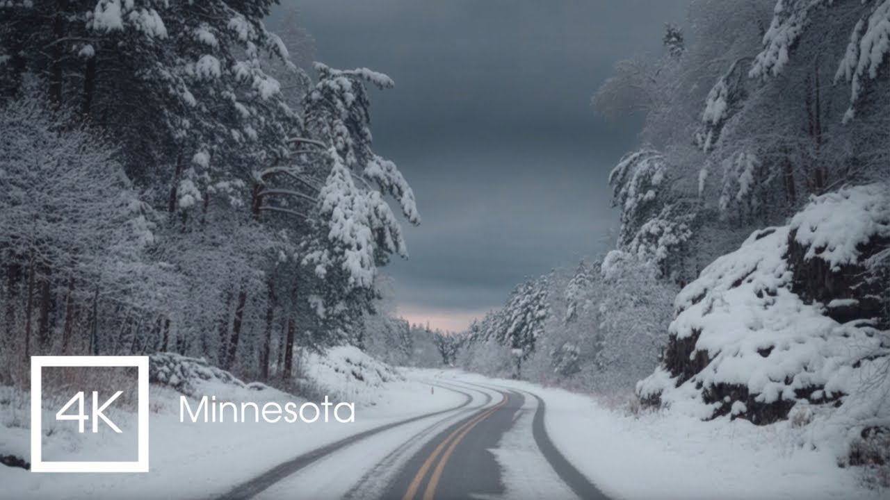 Minnesota Blizzard Relaxing Winter Snowy Drive Tour | Heavy Snow Storm ...