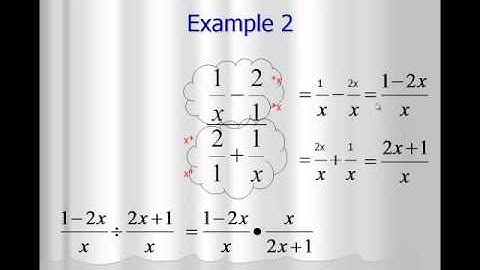 Algebra 2 Simplifying Complex Fractions