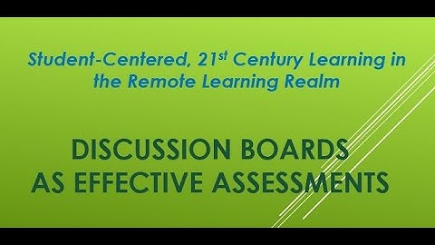 Online Discussion Boards as Learning Assessments_ MJames