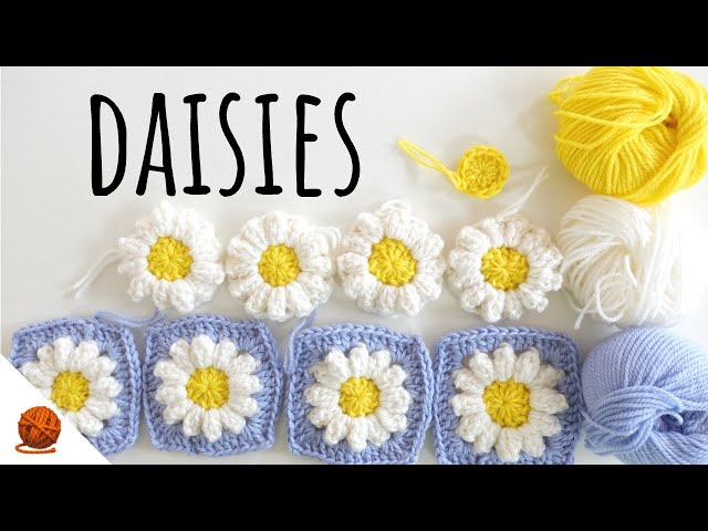 Puff Corn Crochet] Crochet Daisy with Plump Petals - YouTube