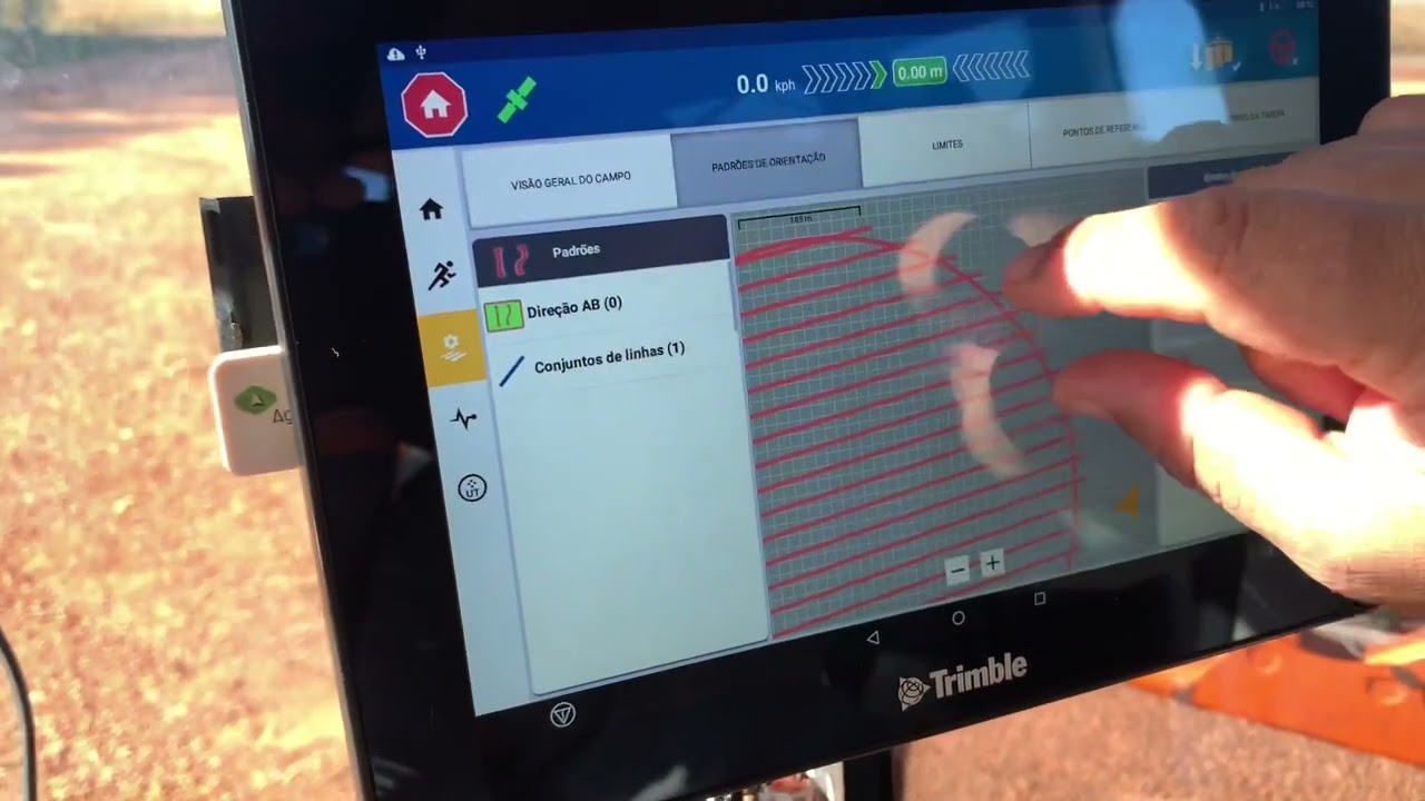 Como colocar projeto de linhas no GFX750 Trimble