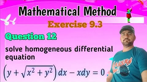Solving Homogeneous DE: (y+√(x²+y²))dx-xdy=0|| A Step-by-Step Guide@Educationalinfo786