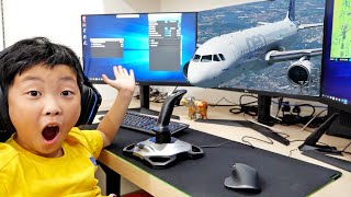 Airplane Game Play with World Trip Pretend Play