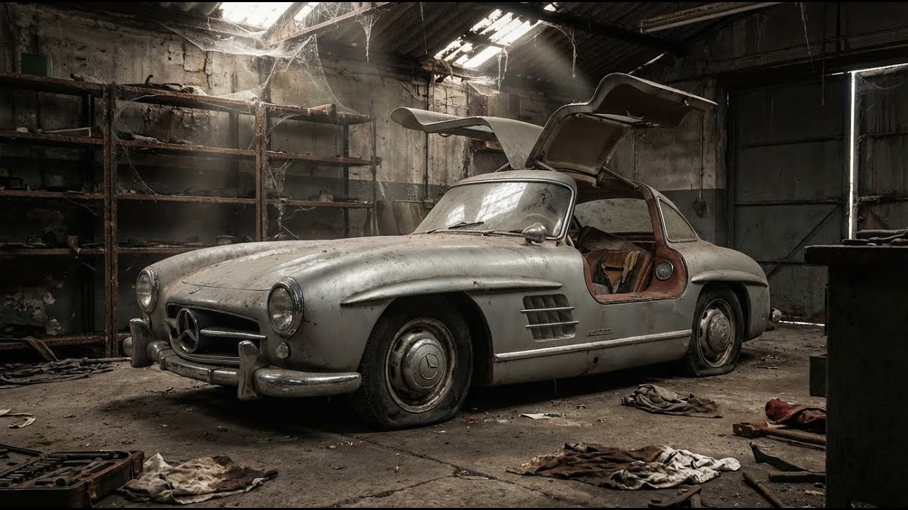 Abandoned Mercedes-Benz 300SL Gullwing 1955 Restored in Silent ASMR Perfection