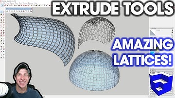 SKETCHUP EXTRUDE TOOLS TUTORIALS (EP2) - Extrude Edges by Rails to Lattice - EASY GLASS ASSEMBLIES