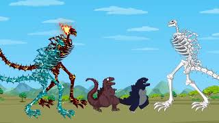 TEAM Godzilla vs Evolution of Team White Godzilla Size Comparison  Godzilla Cartoon Compilation 06