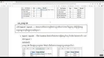 Ms. Excel Lesson10 - 09 / ការប្រើប្រាស់រូបមន្ត IF(Conditional, True, False)