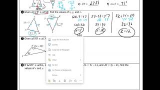 Geometry Lesson 13-2 Congruent Triangles part 2