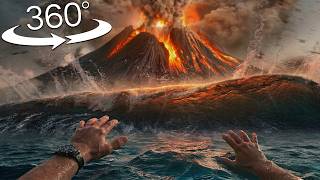 Volcano Eruption Tsunami 360 Vr 8K