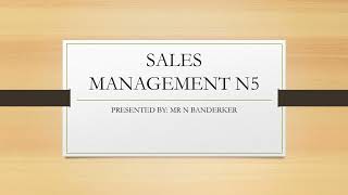 SALES MANAGEMENT N5