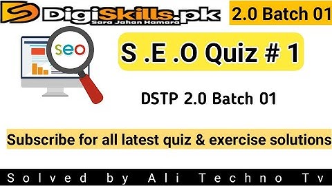 Digiskills 2.0 Batch 01 SEO Quiz 1 | DSTP 2.0 Batch 01 SEO Quiz 1 solution