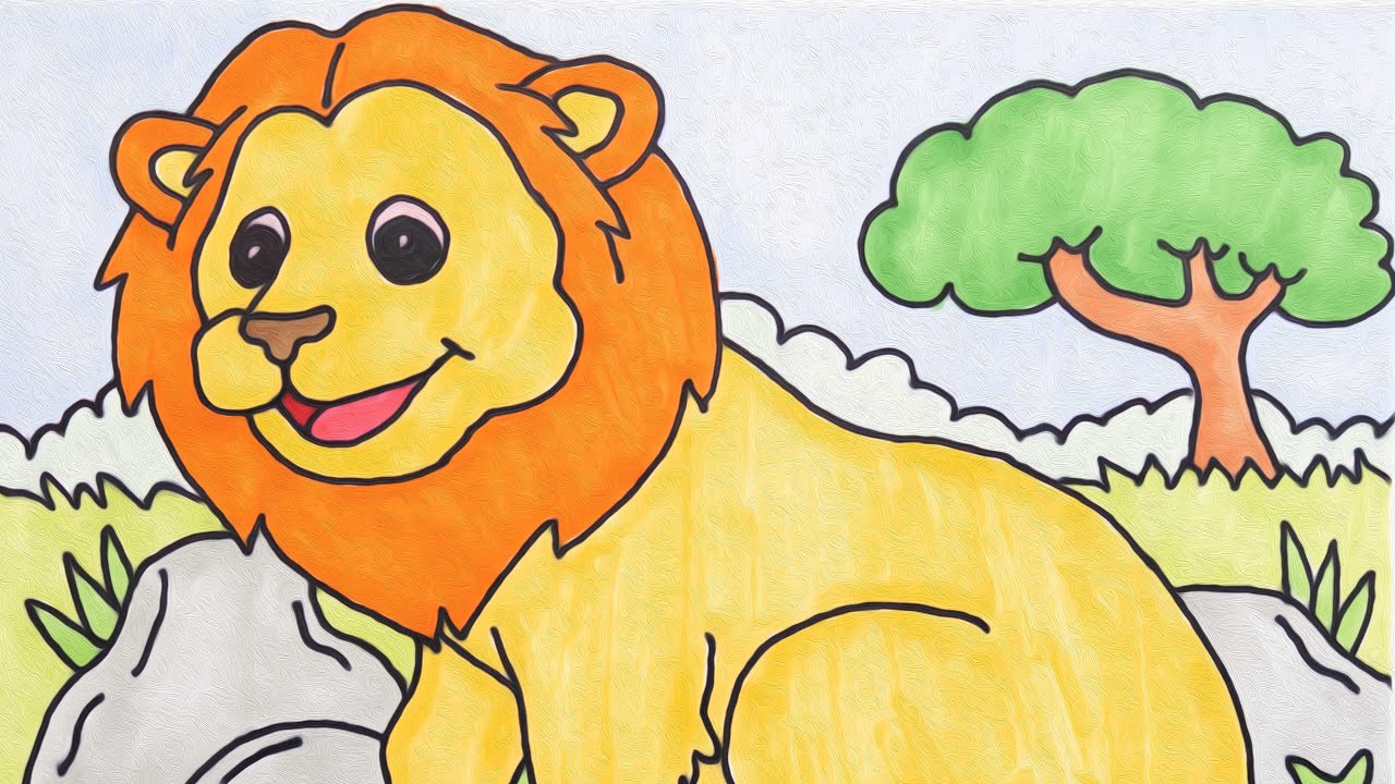 How to color a Lion / Let's color together / - YouTube