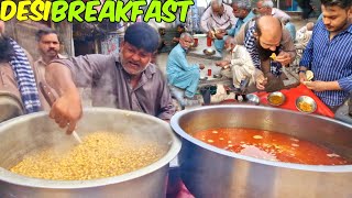 UNEXPECTED PEOPLE CRAZY FOR CHEAPEST BILLU CHANAY IN BREAKFAST   CHANA CHOLE   PAKISTANI STREET FOOD