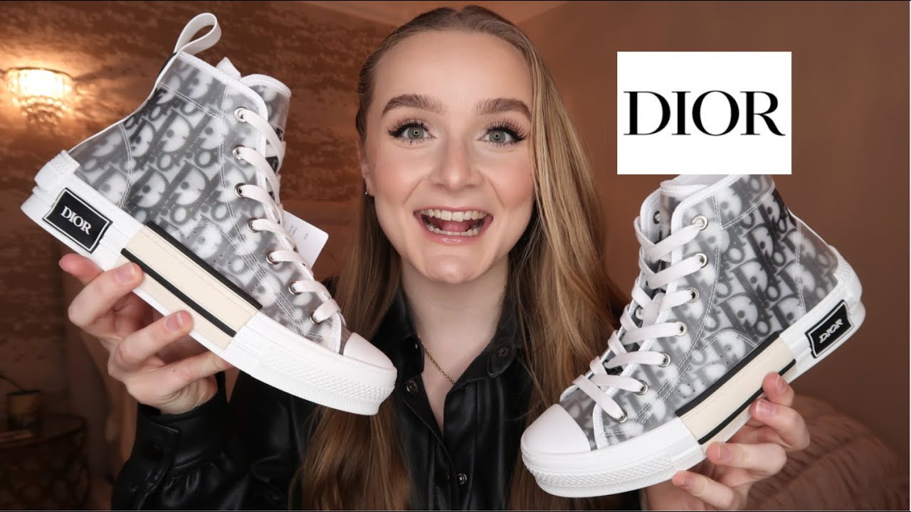 Microcomputer Answer the phone Ancient times DIOR B23 HIGH-TOP SNEAKER | WHITE AND BLACK DIOR OBLIQUE CANVAS | UNBOXING,  REVIEW & TRY-ON - YouTube