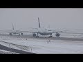 Snowy Lufthansa A330-343 De-Icing and Take-Off at Munich Airport