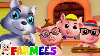 wolf three little pigs cartoon songs nursery rhymes animal songs farmees