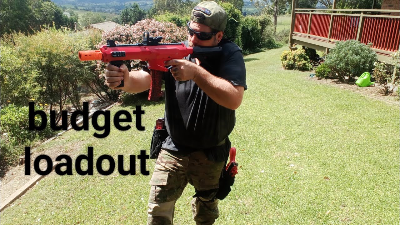 a low budget beginner NERF loadout to get started for war!!! - YouTube