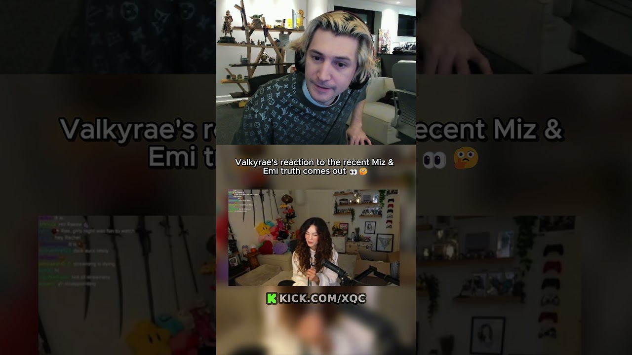 xQc CONFUSED at Valkrae's Reaction To Mizkif & Emiru 