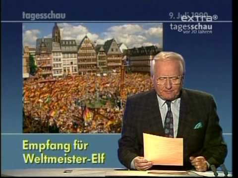 Tagesschau 09.07.1990 Deutschland ist Fußball Weltmeister Bericht  Feierlichkeiten und Krawalle