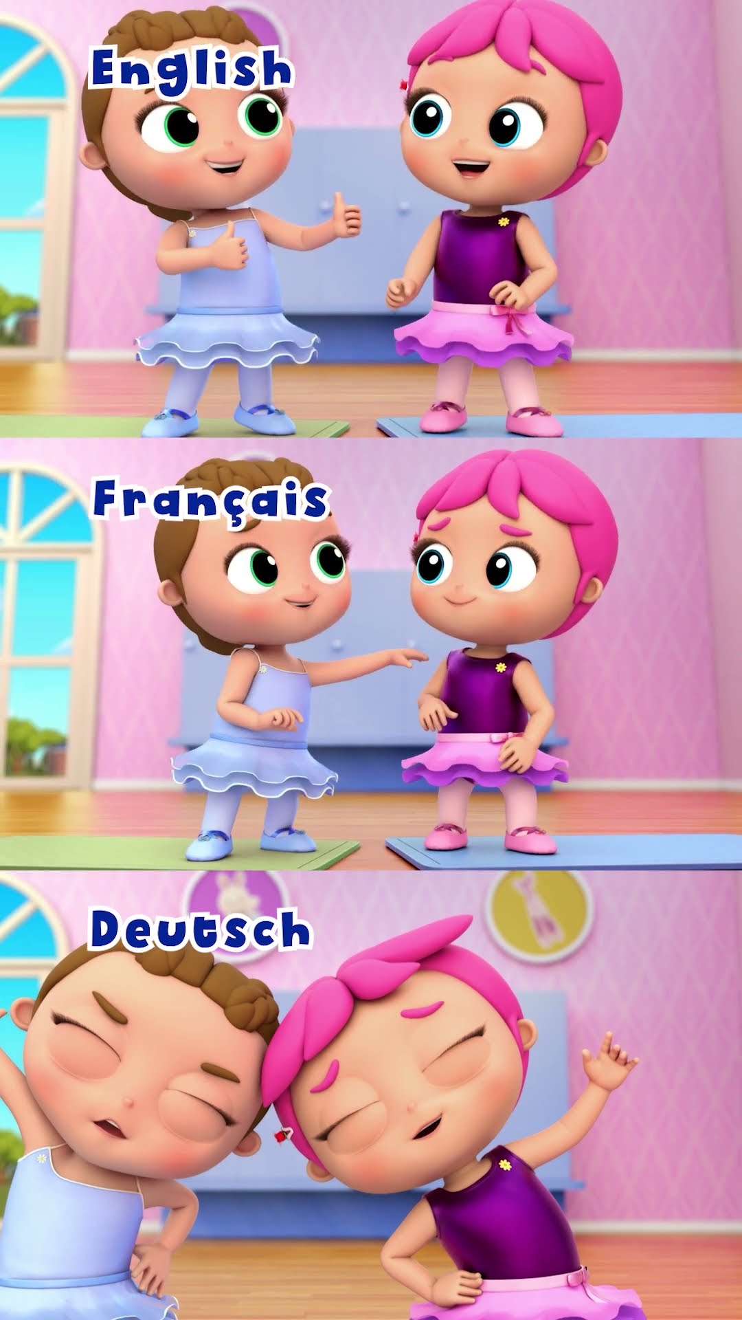 Jill's First Ballet BUT in French and German #LittleAngel Nursery Rhymes