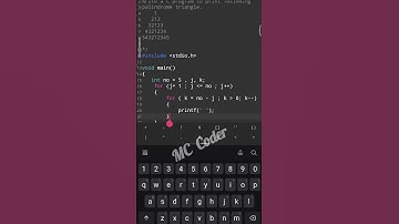 How to print palindrome triangle pattern in c language | nested for loop in c | #palindrome #shorts